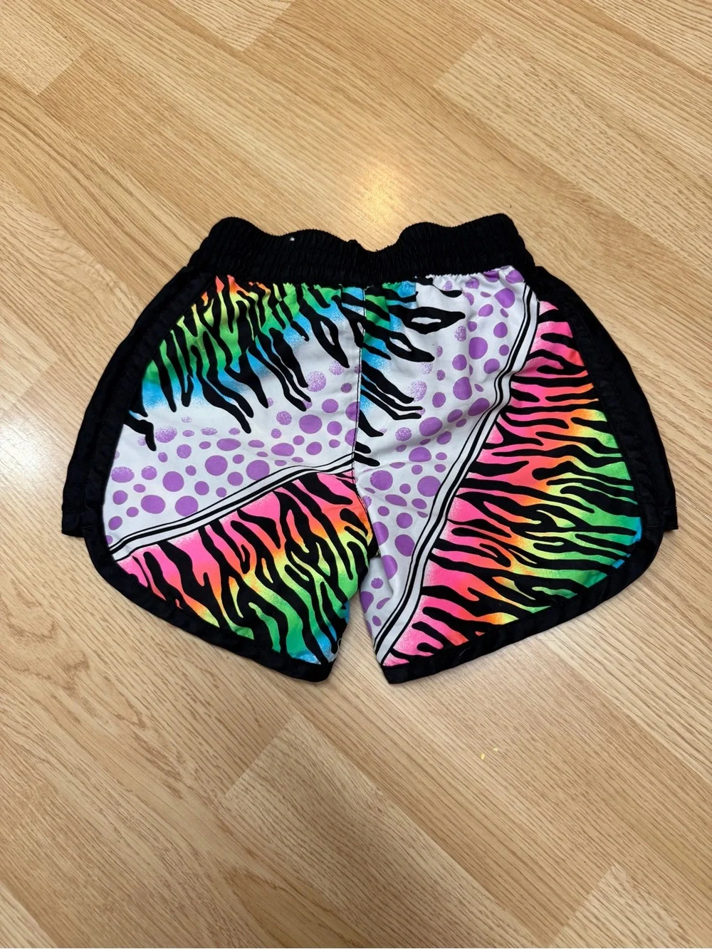 Justice Girls Size 7 Rainbow Zebra Swim Board Shorts Cover Up Beach Pool